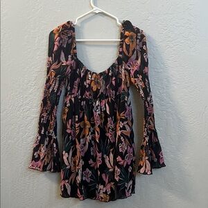 House of Harlow 1960 Black and Pink Floral Dress